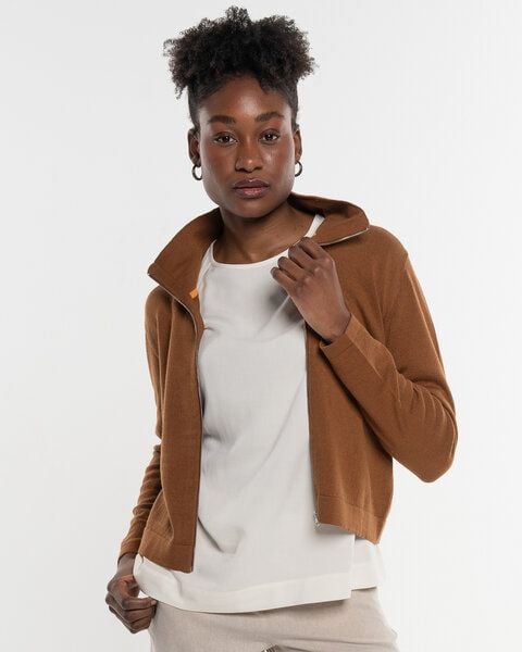 Alma & Lovis Legere Zip-Jacke aus softem Bio-Baumwoll-/Woll-Mix | Cot-Wool Kurzjacke von Alma & Lovis