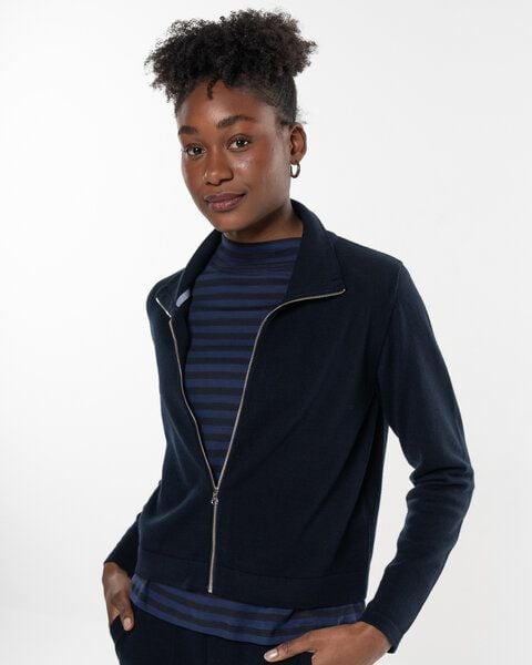 Alma & Lovis Legere Zip-Jacke aus softem Bio-Baumwoll-/Woll-Mix | Cot-Wool Kurzjacke von Alma & Lovis