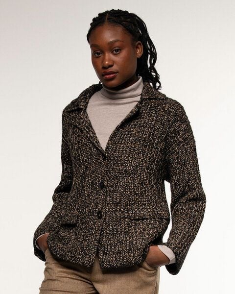 Alma & Lovis Legerer Strick-Blazer in edler Melange-Alpakawolle | Ripp Blazer von Alma & Lovis