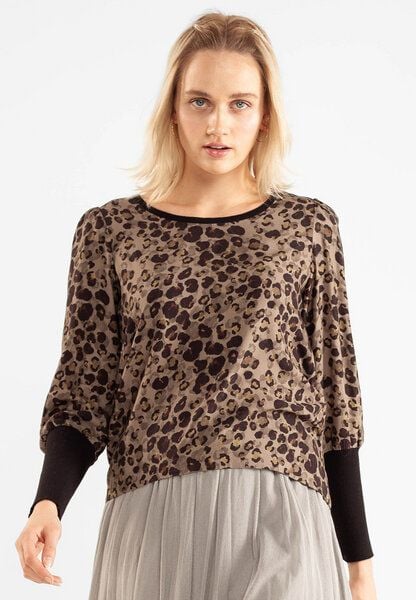 Alma & Lovis Legeres Blusenshirt mit Allover-Print | Animalprint Blusenshirt von Alma & Lovis
