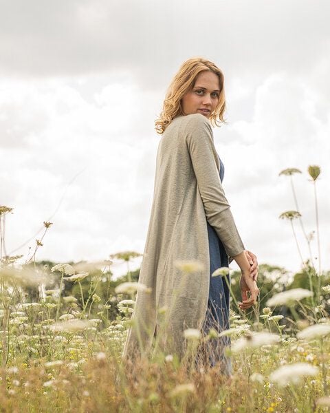 Alma & Lovis Leinen-Strickmantel mit Bindegürtel | Linen Coat von Alma & Lovis