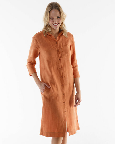 Alma & Lovis Maxi-Kleid im Hemdblusenstil aus reinem Leinen | Linen Blouse Dress von Alma & Lovis