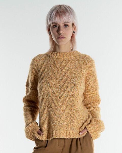 Alma & Lovis Multicolor Pullover mit Zopfmuster im Alpaka-Mix | Fancy Turtleneck von Alma & Lovis