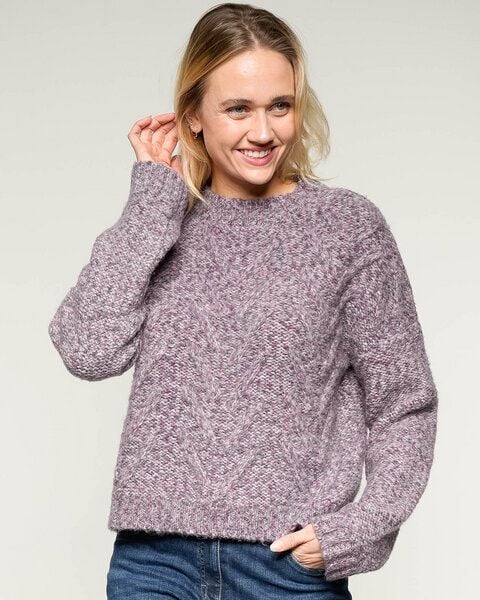 Alma & Lovis Multicolor Pullover mit Zopfmuster im Alpaka-Mix | Fancy Turtleneck von Alma & Lovis