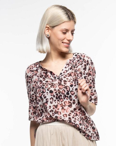 Alma & Lovis Print-Bluse aus Bio-Baumwoll-Batist | Batist Gep Raglanbluse von Alma & Lovis