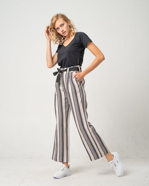 Alma & Lovis Streifen-Culotte aus Leinen und Tencel 'Shadow Culotte' von Alma & Lovis