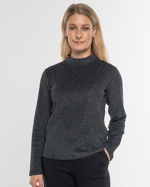 Alma & Lovis Turtleneck Glitzer-Shirt in Waffelpiqué aus Organic Cotton | Pearl Turtle von Alma & Lovis