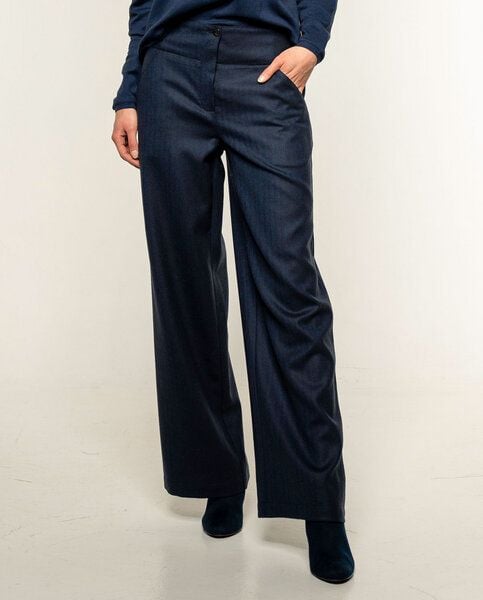 Alma & Lovis Weite Wollhose mit edler Fischgratstruktur | Fischgrat Marlene von Alma & Lovis