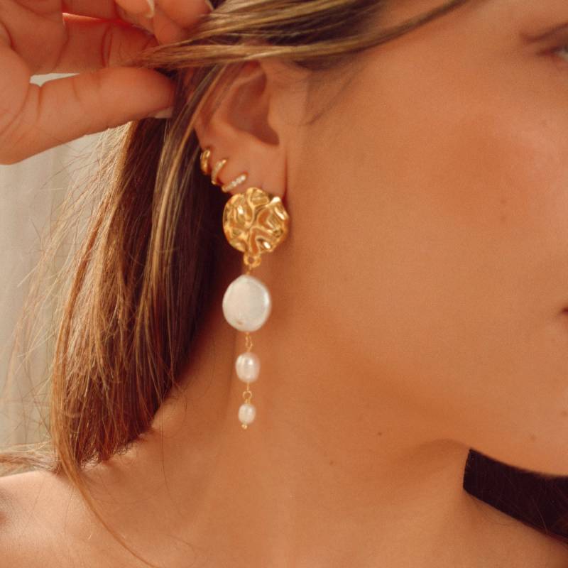 Barocke Perlenohrringe, Perlentropfenohrringe, Lange Hochzeitsohrringe, Brautohrringe, Brautjungfernohrringe von AlmaLibreJewelry