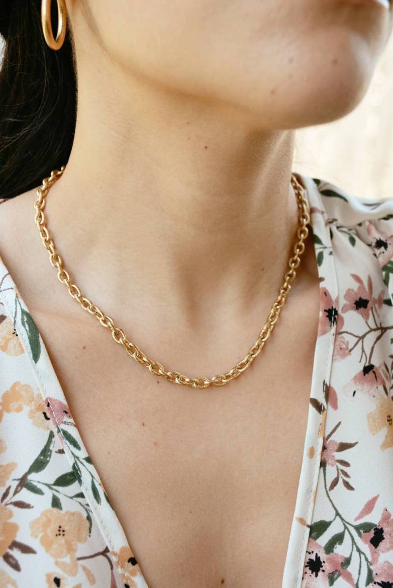 Gold Vintage Halskette, Dicke Kette Layered Chunky Chain Geschenk Für Sie, Für Ihn von AlmaLibreJewelry