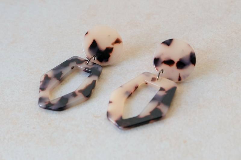 Tortoise Ohrringe, Terrazzo Statement Schiker Ohrschmuck, Lange Anhänger Ohrringe Für Frauen, Acetat von AlmaMinha