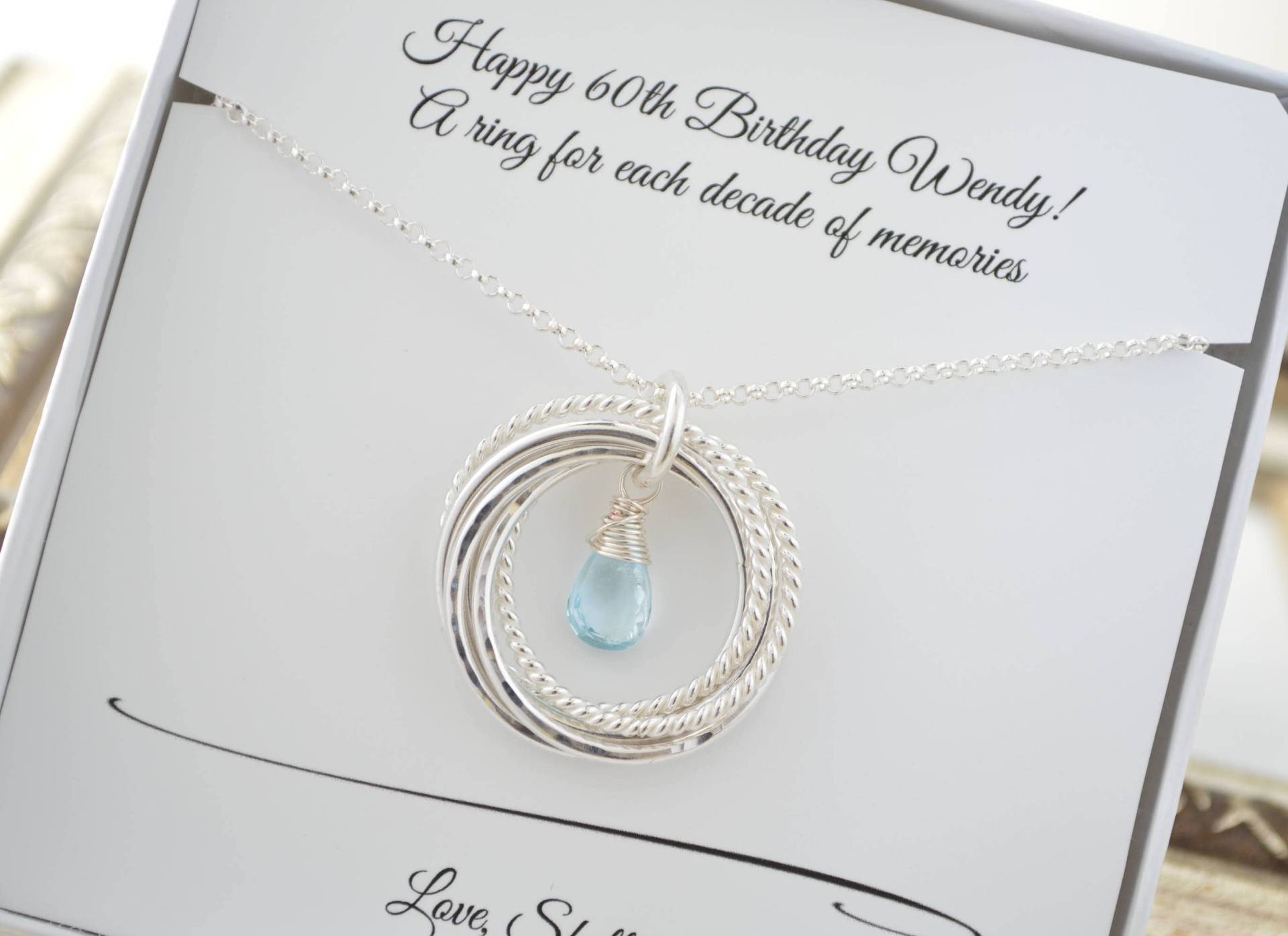 60. Geburtstag Für Mutter, Geburtsstein Dezember, Blautopas Quarz, 6 Jahre, 60 von AlmaValleJewelry