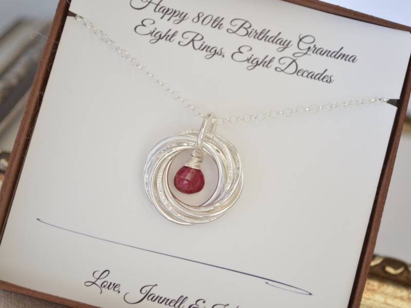 8 Ringe Für Jahre, Geschenk Zum 80. Geburtstag Oma, Geburtstag, Schmuck 80 von AlmaValleJewelry