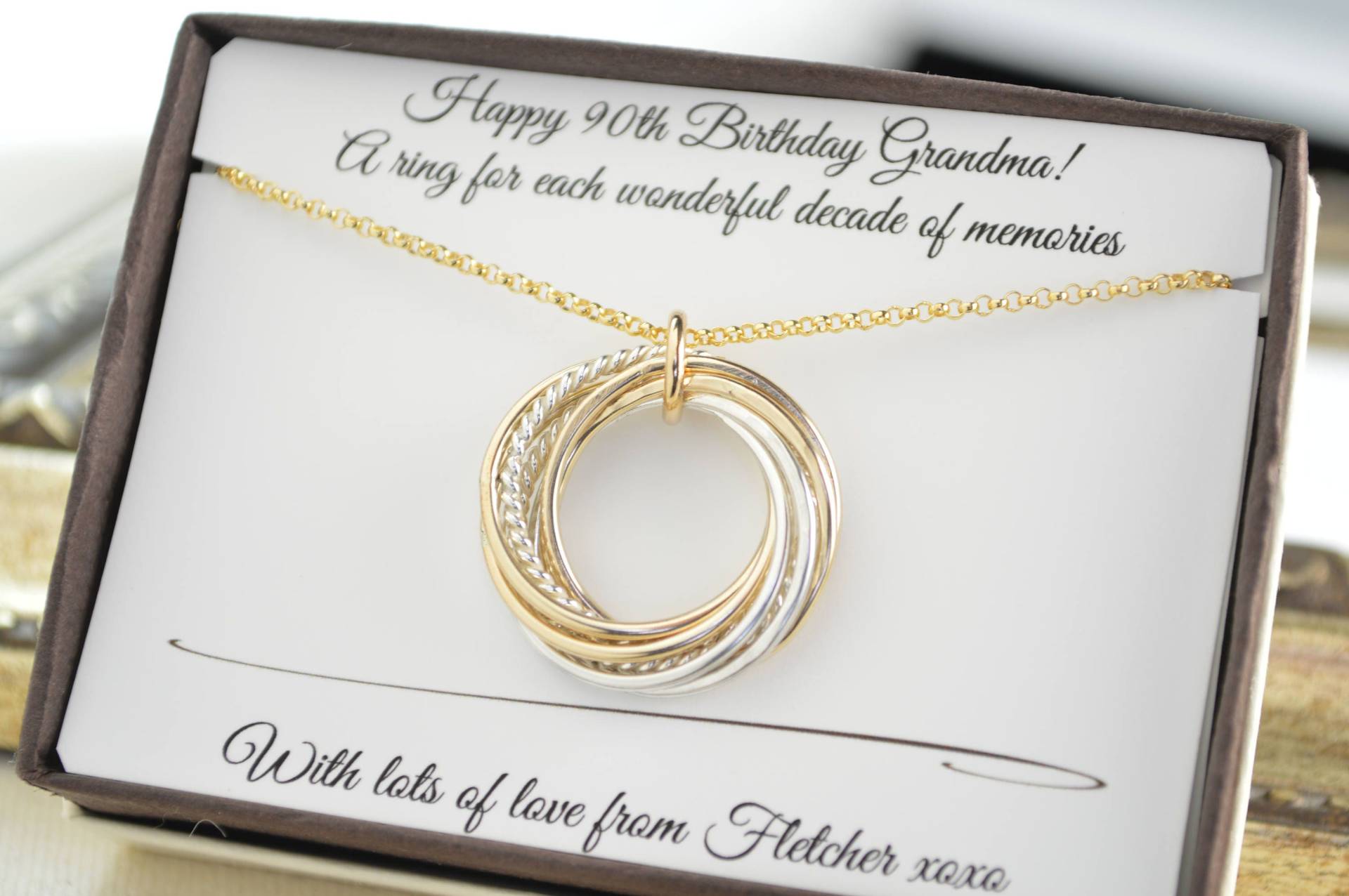 90. Geburtstag Geschenk Für Mutter, Schmuck, Halskette Geburtstag, Zum 9. Jahrestag Geschenk, 90 Meilenstein von AlmaValleJewelry