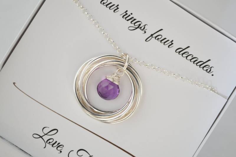 Amethyst Halskette, Schmuck, Schwester 40 Jahre Halskette von AlmaValleJewelry