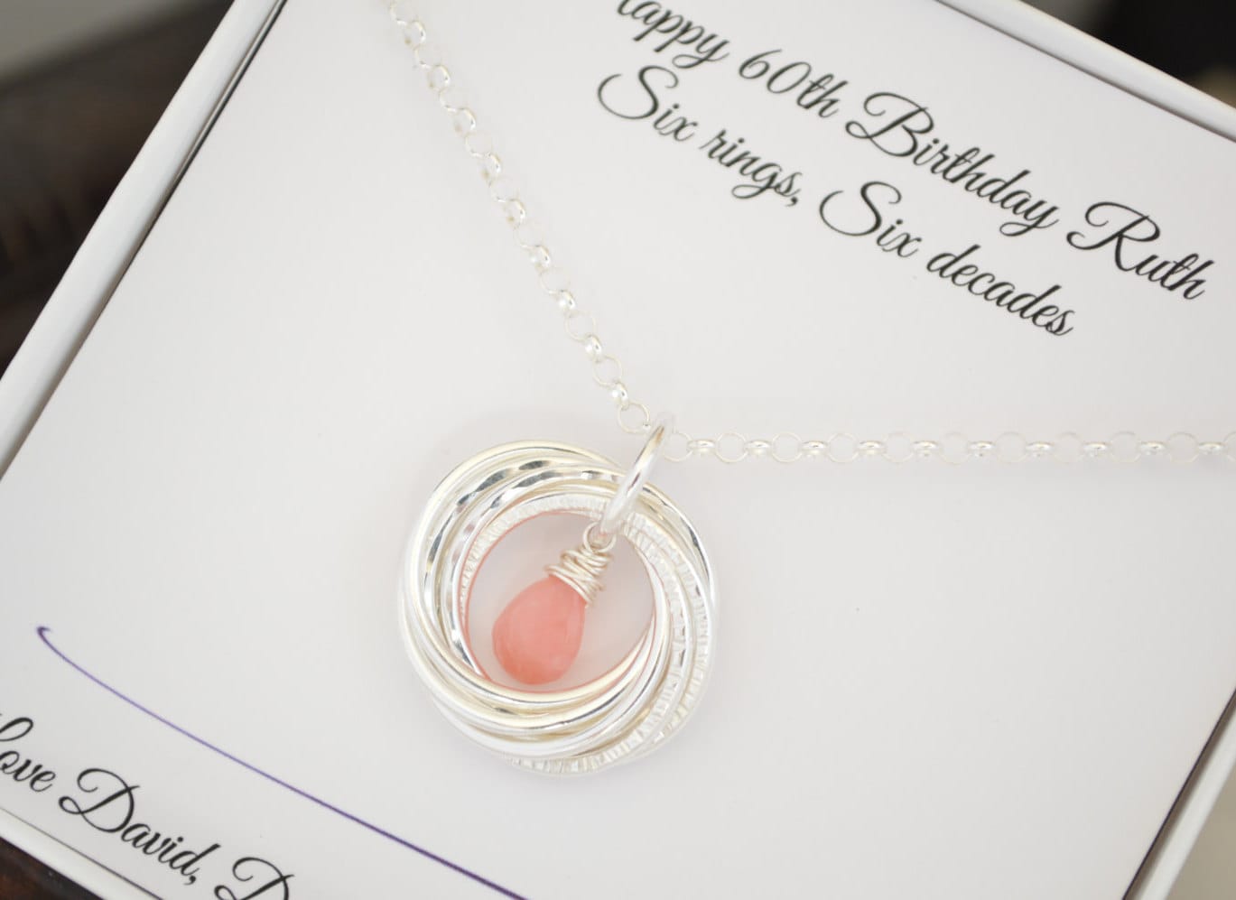 Rosa Opal Halskette, Oktober Geburtsstein 60.geburtstagsgeschenk Für Mutter, Geschenk Zum 6 von AlmaValleJewelry
