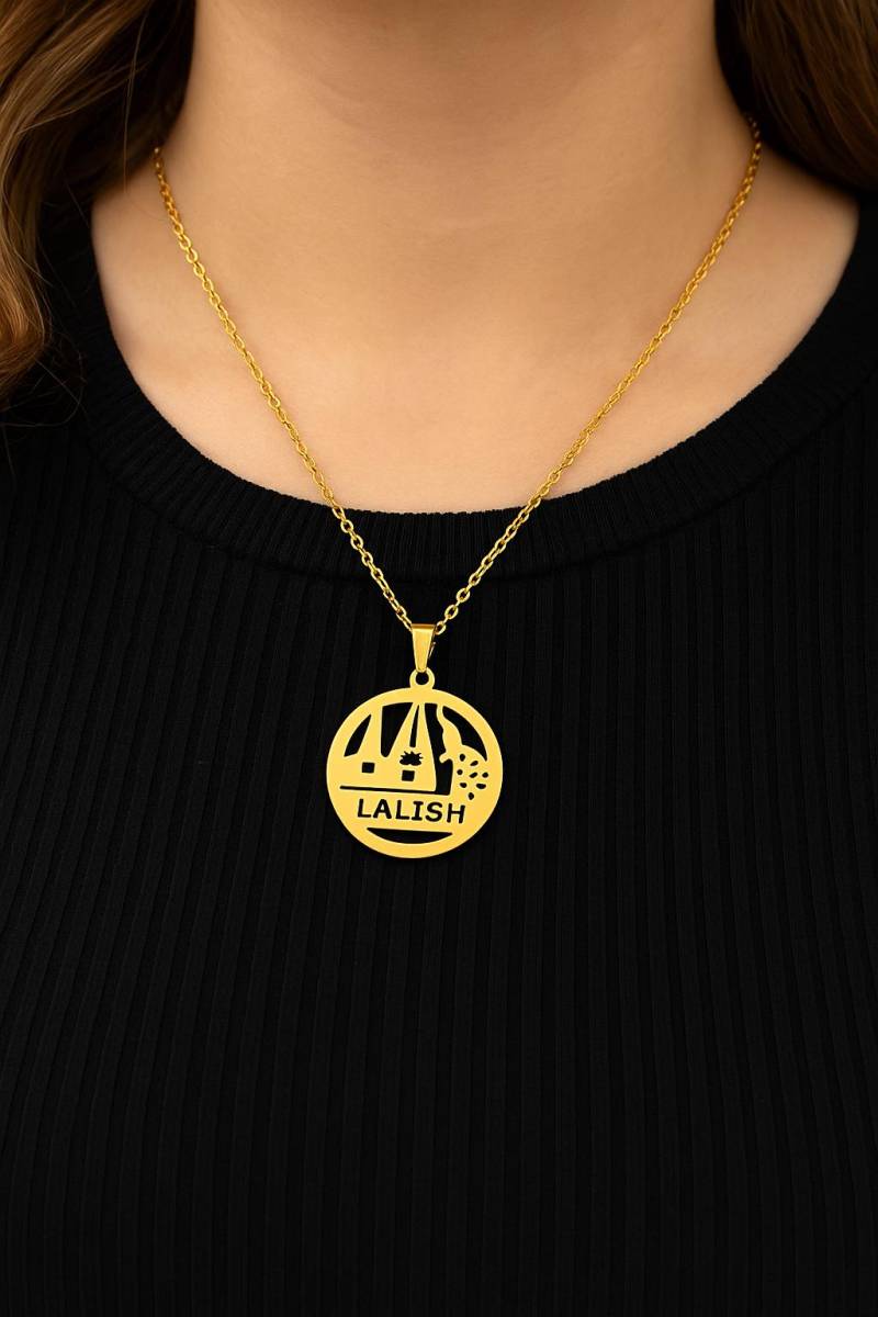 Lalish Necklace - Sacred Yazidi Symbol Pendant in Gold & Silver Color Lalish Necklace - Sacred Yazidi Symbol Pendant in Gold & Silver Color von Almaay