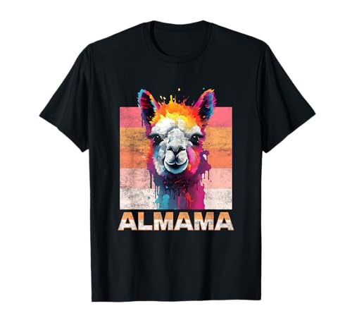 Almama Mutter Vintage Muttertag beste Mama Alpaka T-Shirt von Almama Muttertag Almama Geschenk Alpaka Lama