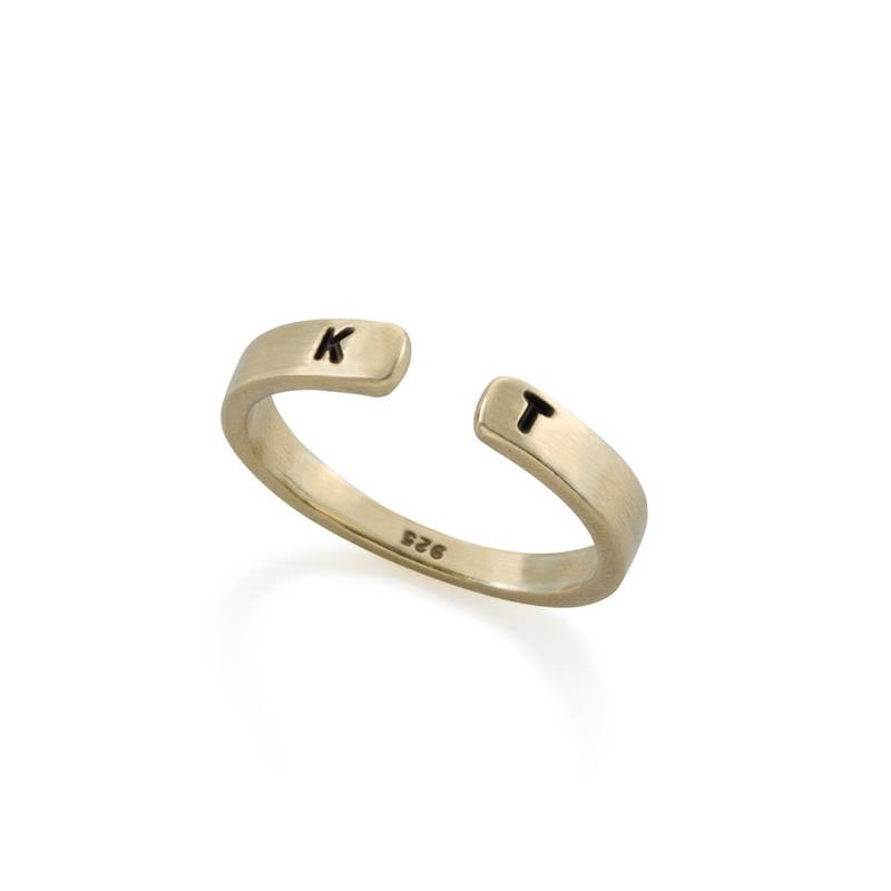 Personalisierbares Geschenk-Offenes Herz/Gelbgold Plattiert Auf Silber von Almamylove