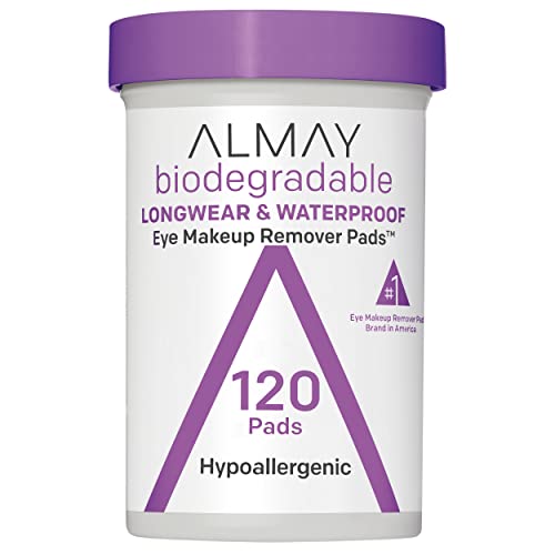 Almay Eye Makeup Remover Pads, Biodegradable Longwear & Waterproof, Hypoallergenic, Cruelty Free-Fragrance Free Cleansing Wipes, 120 Pads (Pack of 1) von Almay