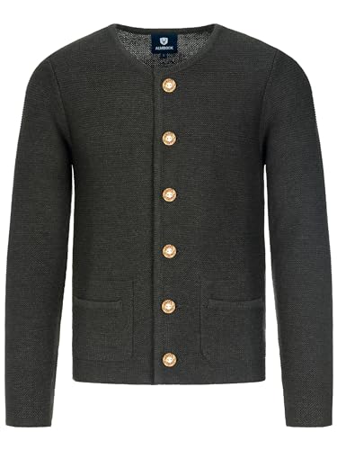 Almbock Strickweste Herren Langarm schwarz - Oktoberfest Strickjacke aus weicher und wärmender Naturwolle - Janker Herren - Trachtenjacke Herren XXL von Almbock