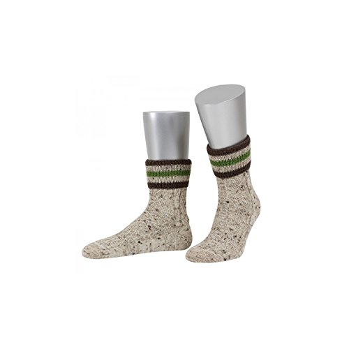 Almbock bayerische Trachtensocken für Herren - Tracht Stulpen in den Größen 40-47 - Trachtensocke handverarbeitet, kurz und beige von Almbock