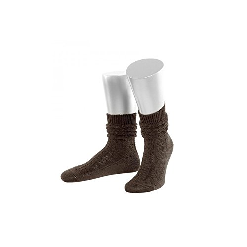 Almbock Trachtensocken Herren - Trachtenstrümpfe aus Merino Wolle in vielen Modellen und Farben - Lange und kurze bayerische Socken für Lederhose (Braun | Kurz Merino, 39-41) von Almbock