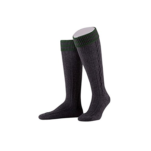 Almbock Trachtensocken Herren - Trachtenstrümpfe aus Merino Wolle in vielen Modellen und Farben - Lange und kurze bayerische Socken für Lederhose (Anthrazit | Modell Königssee, 40-41) von Almbock