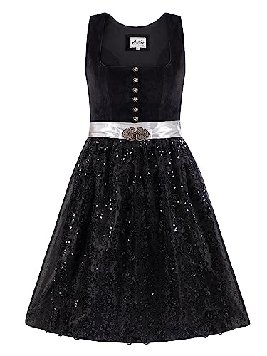 Almbock Dirndl Damen Midi | Dirndl Midi modern Made in Germany | Festliches Trachtenkleid zur Hochzeit oder Oktoberfest in Größe 36 von Almbock