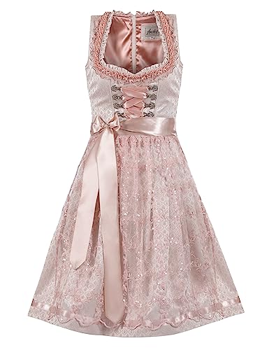 Almbock Dirndl Trachtenkleid | Dirndl Midi für Damen in der Farbe rosa Made in Germany | Trachtenkleid Midi für Verschiedene Anlässe Größe 30 von Almbock