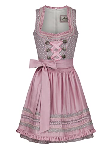 Almbock Dirndl Trachtenkleid Layla | Dirndl mini für Damen in der Farbe grau Made in Germany | Trachtenkleid Mini für verschiedene Anlässe Größe 32 von Almbock