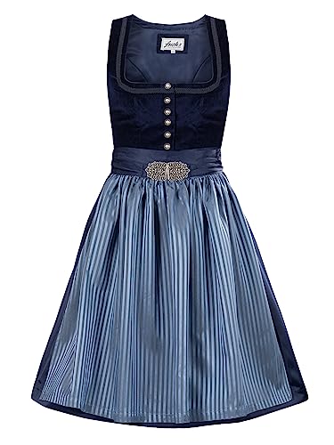 Almbock Dirndlkleid Damen | Dirndl Midi Damen in blau Farbton Made in Germany | Dirndl Oktoberfest oder andere Anlässe in Größe 48 von Almbock