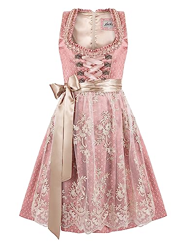 Almbock Dirndlkleid Damen | Dirndl Midi Damen in rosa Farbton Made in Germany | Dirndl Oktoberfest oder andere Anlässe in Größe 42 von Almbock