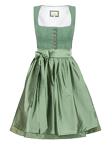 Almbock Dirndlkleid Damen | Dirndl Midi Damen in smaragdgrün Farbton Made in Germany | Dirndl Oktoberfest oder andere Anlässe in Größe 42 von Almbock