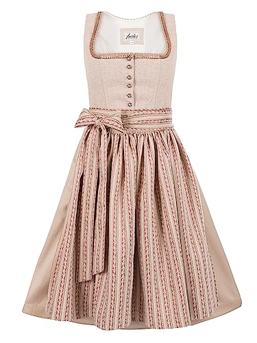 Almbock Exklusive Trachtenkleider | Midi Dirndl beige-Rose mit Made in Germany | Dirndl Knielang zur Hochzeit oder Volksfest in Größe 42 von Almbock