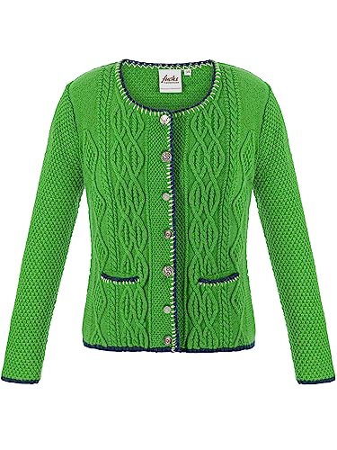 Almbock Exklusive Trachtenstrickjacke | Trachtenjacke in grün mit Made in Germany | Strickjacke Langarm zur Hochzeit oder Oktoberfest in Größe 40 von Almbock