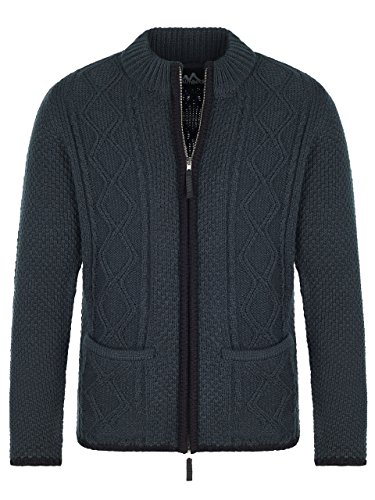 Almbock Herren Trachten Strickjacke - Strickjacke mit Reißverschluss - Strickjacke Herren in Anthrazit - Größe S von Almbock