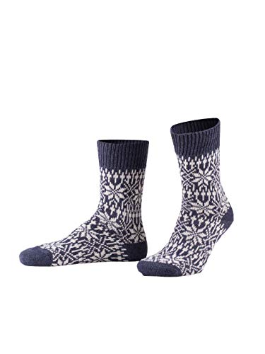Almbock Norwegersocken unisex - Funktionssocken lang (70% Merino Schurwolle) - Stricksocken warm blau in Gr. 44/45 von Almbock