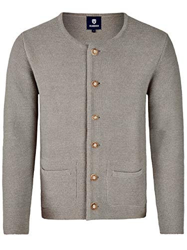 Almbock Strickjacke Trachten grau Herren - Trachten Jacke Strick in wunderschönem klassischem hellgrau - Trachten Janker Strick - Trachtenweste 54 von Almbock
