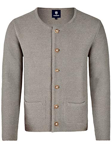 Almbock Strickjacke grau Tracht Herren - Trachten Jacke Herren in wunderschönem klassischem hellgrau - Trachtenstrickjacke - Trachtenjacke Herren XXXL von Almbock