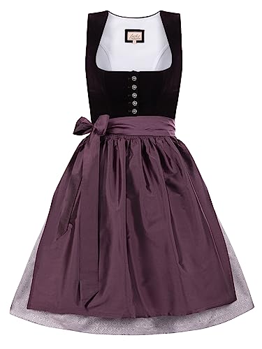 Almbock Trachten Dirndl | Dirndl Damen Midi elegant in lila Made in Germany | Festliche Dirndl Midi für Verschiedene Anlässe Größe 44 von Almbock