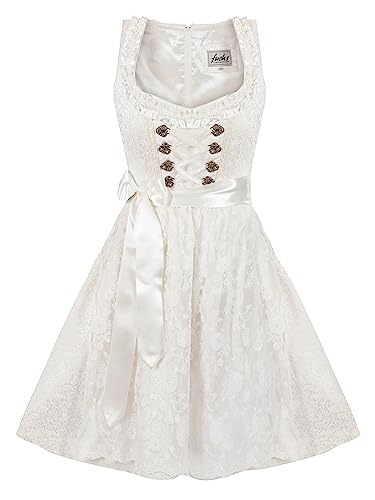 Almbock Trachten Dirndl | Dirndl Damen Midi elegant in weiß Made in Germany | Festliche Dirndl Midi für Verschiedene Anlässe Größe 44 von Almbock