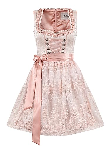 Almbock Trachten Dirndl | Dirndl Damen Mini elegant in beige Made in Germany | Festliche Dirndl Mini für Verschiedene Anlässe Größe 36 von Almbock