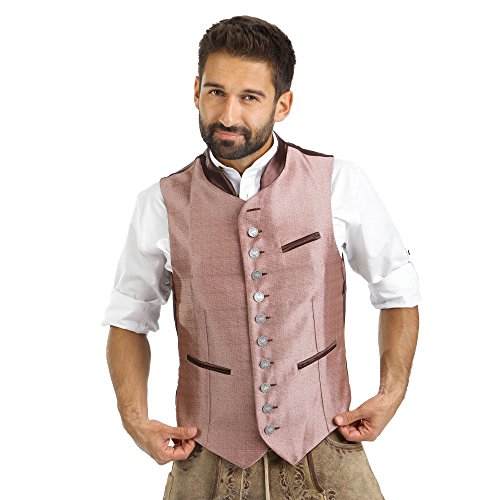 Almbock Trachten-Weste Ammergau in braun, für Männer in Gr. 46 48 50 52 54 56 58, exklusives Design, für Hochzeit und Oktoberfest,edel, xxl xxxl von Almbock