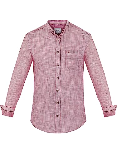 Almbock Trachtenhemd | Hemd für Herren in der Farbe rot Made in Germany | Trachtenhemd für Verschiedene Anlässe Größe XS von Almbock