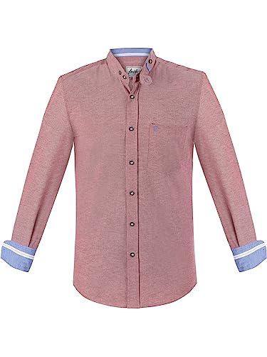 Almbock Trachtenhemd Herren | Hemd Herren in rot Farbton Made in Germany | Trachtenhemd für Oktoberfest oder andere Anlässe in Größe XXL von Almbock