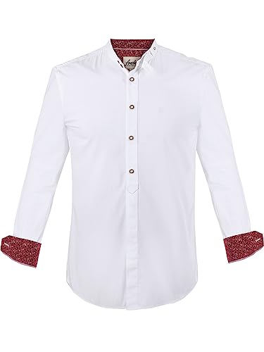 Almbock Trachtenhemd | Trachtenhemd elegant in weiß Made in Germany | Festliches Hemd für Verschiedene Anlässe Größe L von Almbock