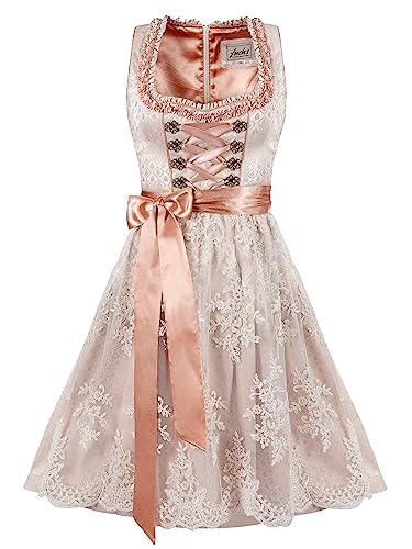 Almbock Trachtenkleider modern | Dirndl festlich elegant in Champagner Farbton Made in Germany | Dirndl Hochzeit oder andere Anlässe in der Größe 34 von Almbock