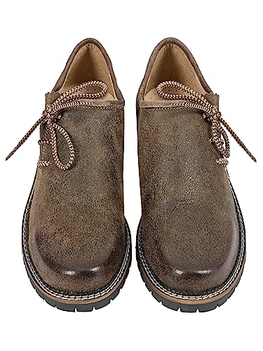 Almbock Trachtenschuhe Herren | Schuhe Herren in braun Farbton Made in Germany | Trachtenschuhe für Oktoberfest oder andere Anlässe in Größe 44 von Almbock