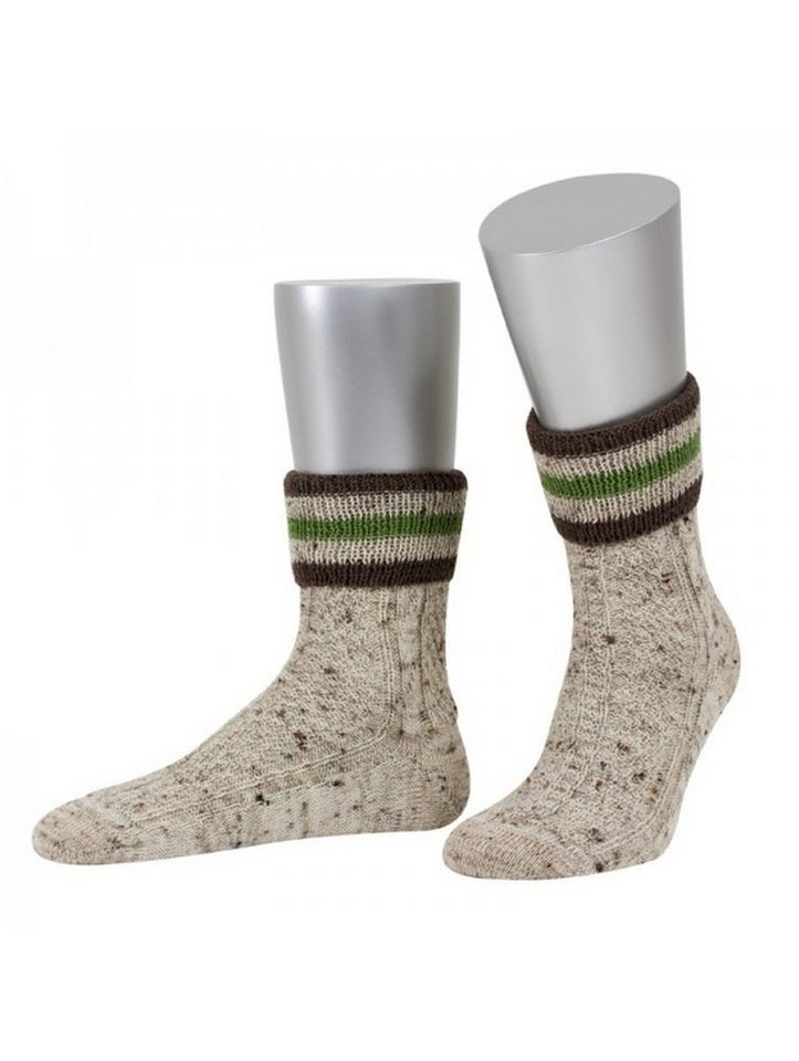 Almbock Trachtensocken Kniestrumpf Bert (1-Paar) handverarbeitet (beige meliert) von Almbock